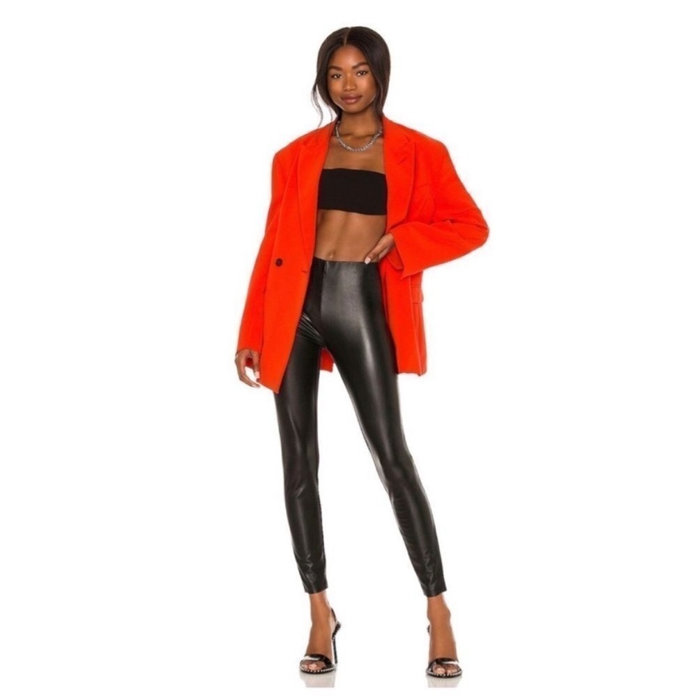 Wolford Jo Vegan Leather and Jersey High Rise Leggings Size 4 worn once